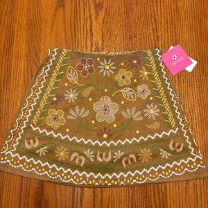 Amy Byer NWT Floral Brown Skort Size L